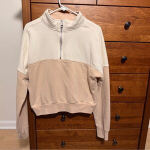 Two-Tone Cream and Tan Women's Sweater